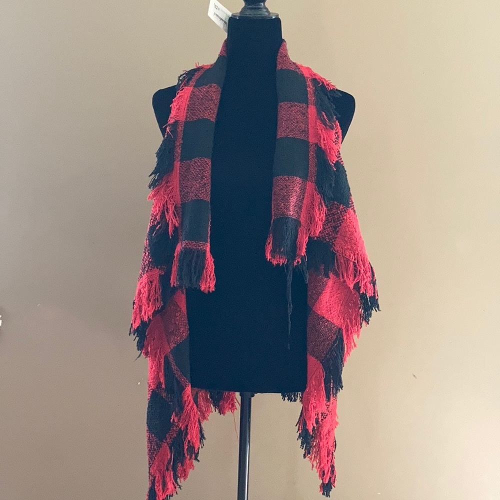 NWT TCEC Red and Black Flannel Vest